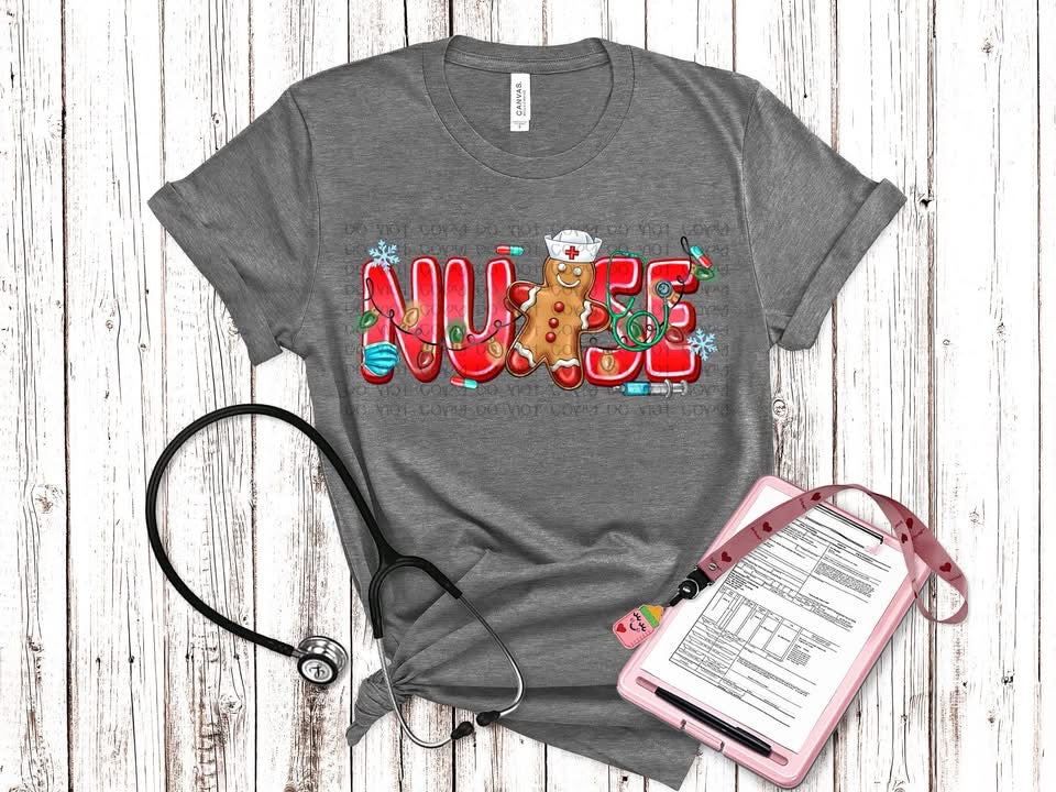 Nurse Gingerbread DTF Prints