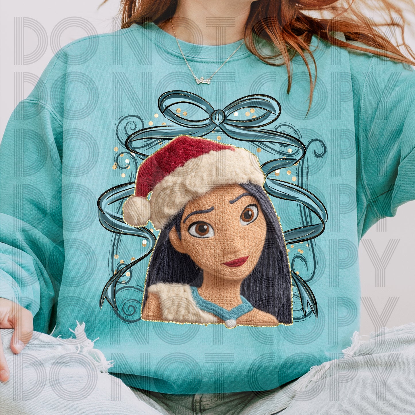 Christmas Princess P (Faux Yarn) DTF Prints