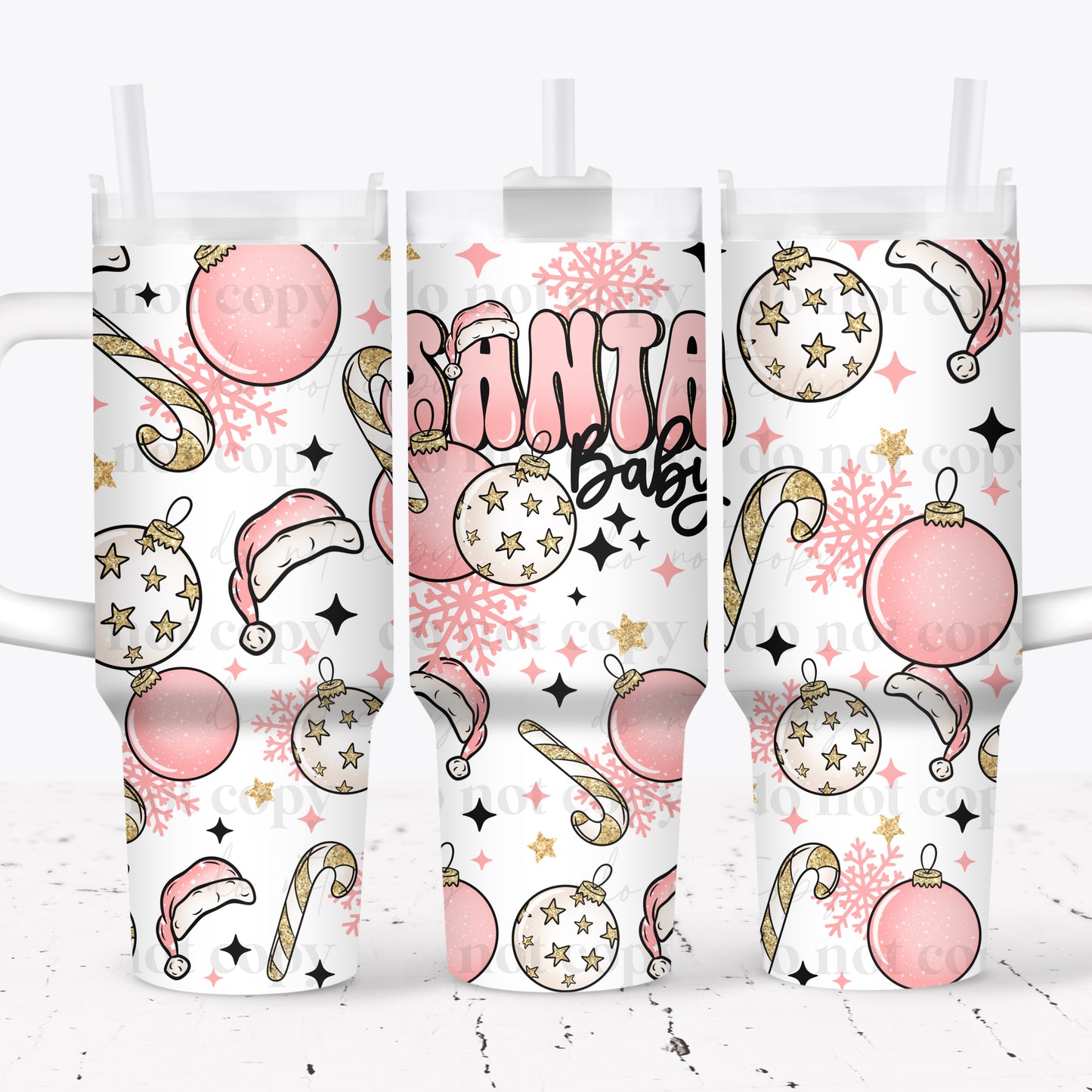 Santa Baby Ornaments 40 oz Tumbler Print