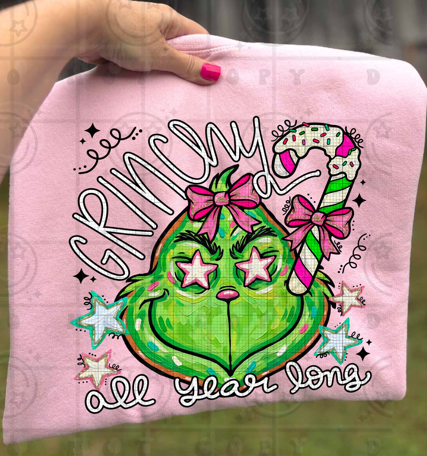 Grinchy All Year Long (Faux Paint) DTF Prints