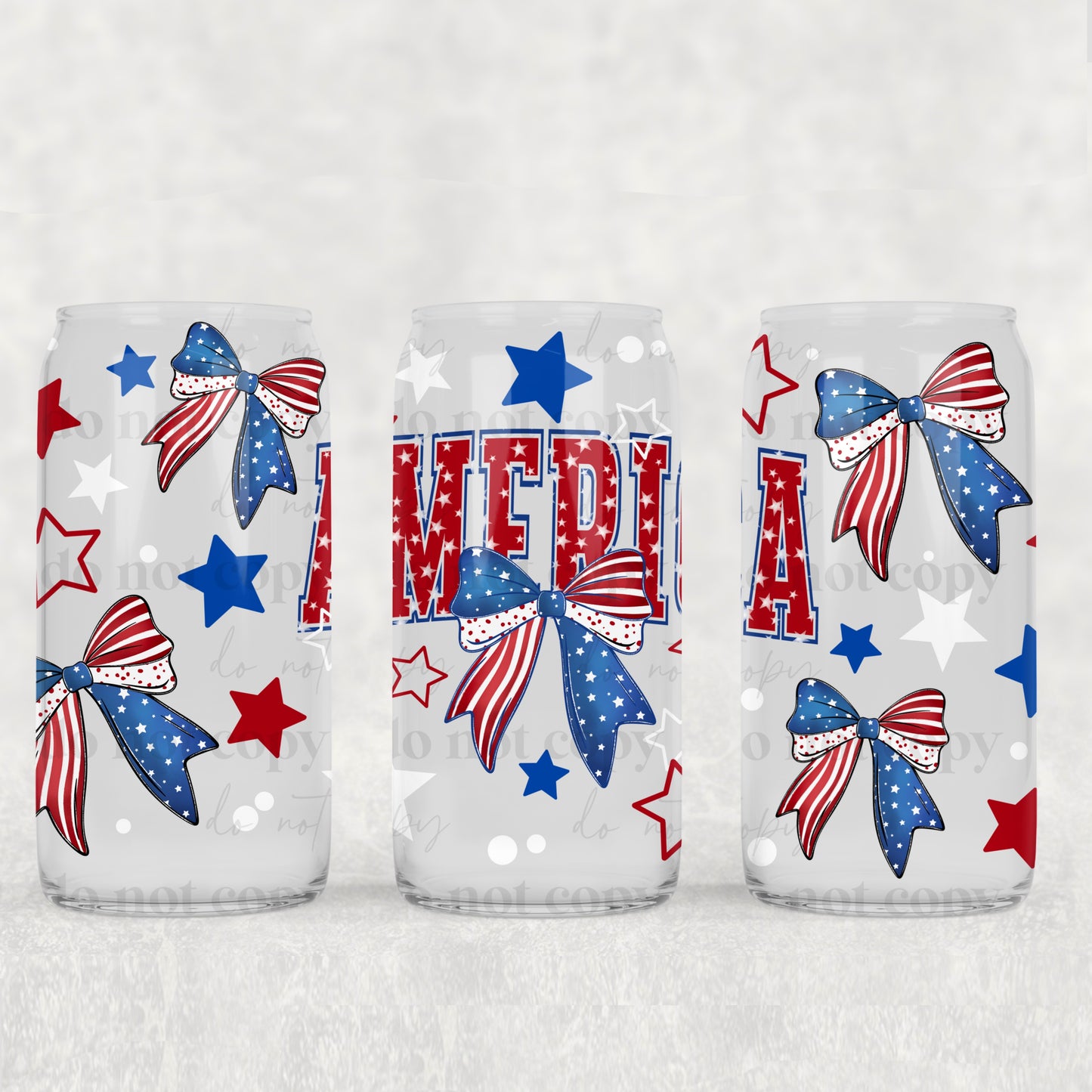 America Bows 16 oz Glass Wrap