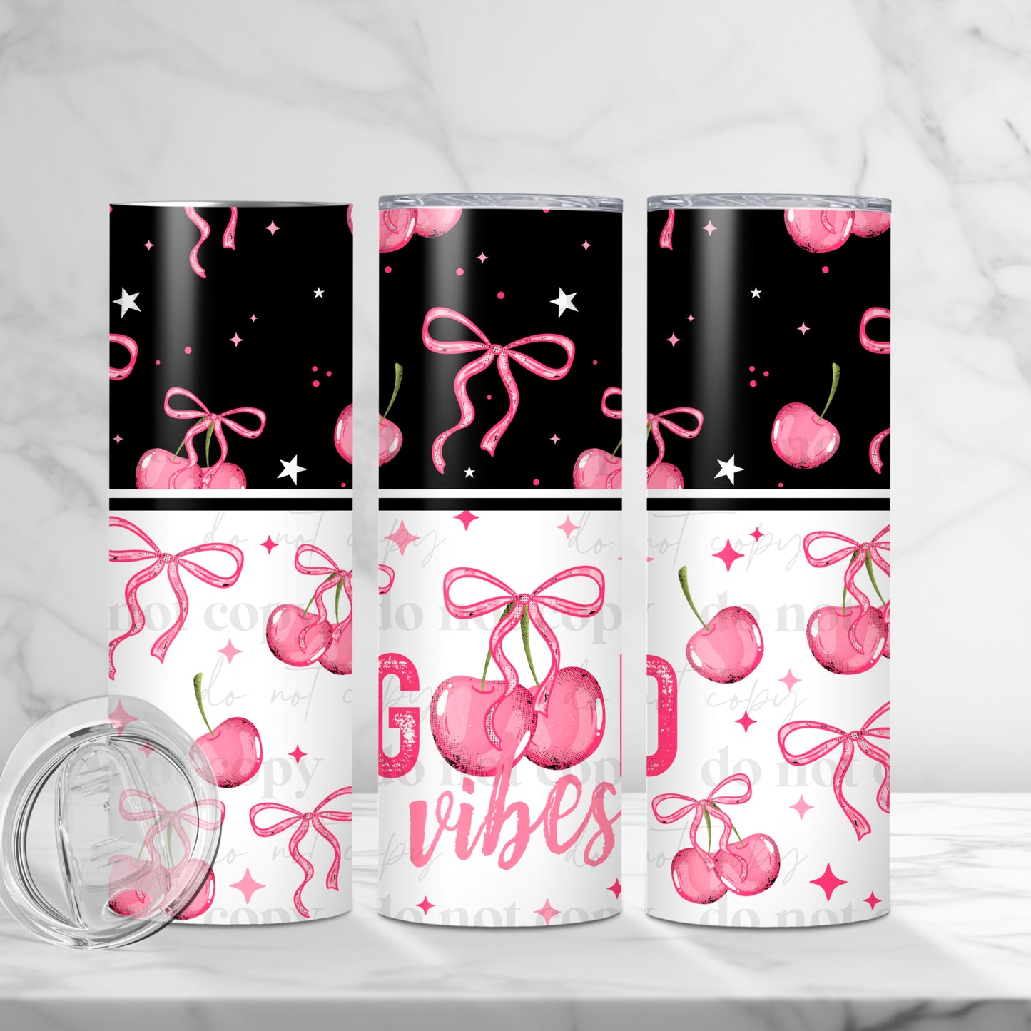 Good Vibes Cherry (Style 1) Tumbler Wrap