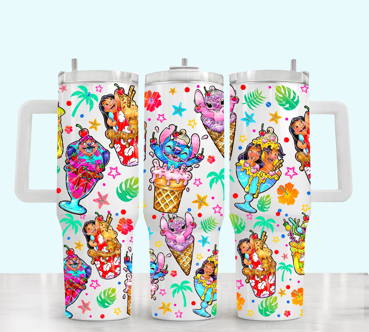 Ice Cream Stitch And Friends 40 oz Tumbler Prints