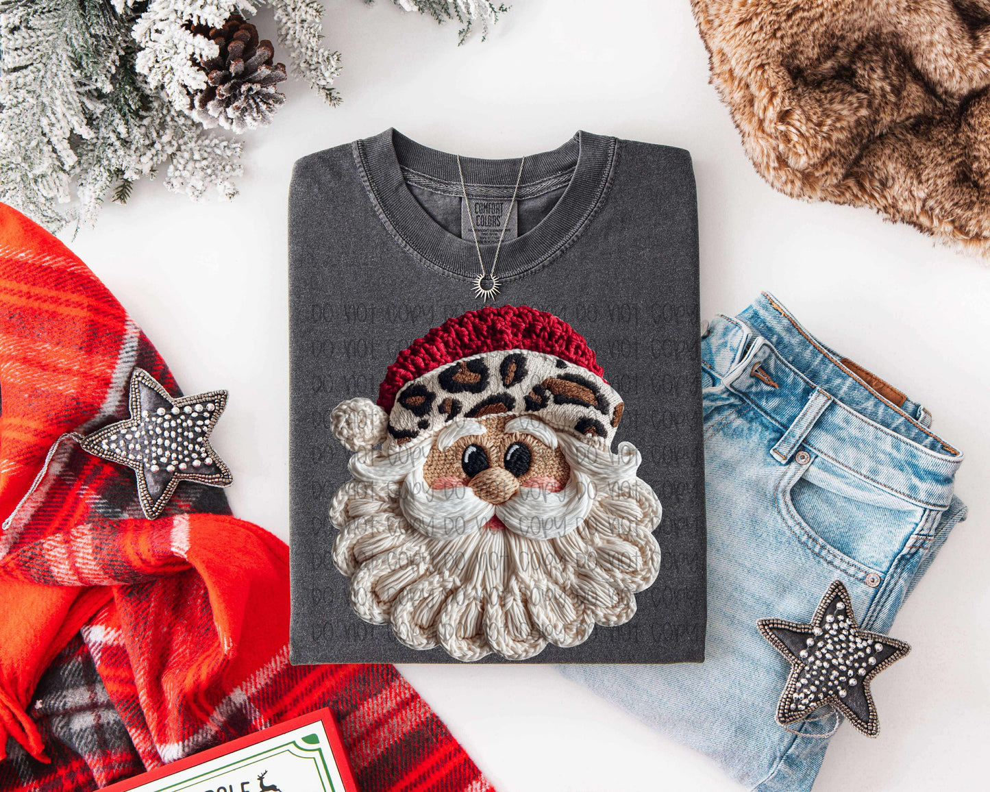 Santa Faux Yarn DTF Print