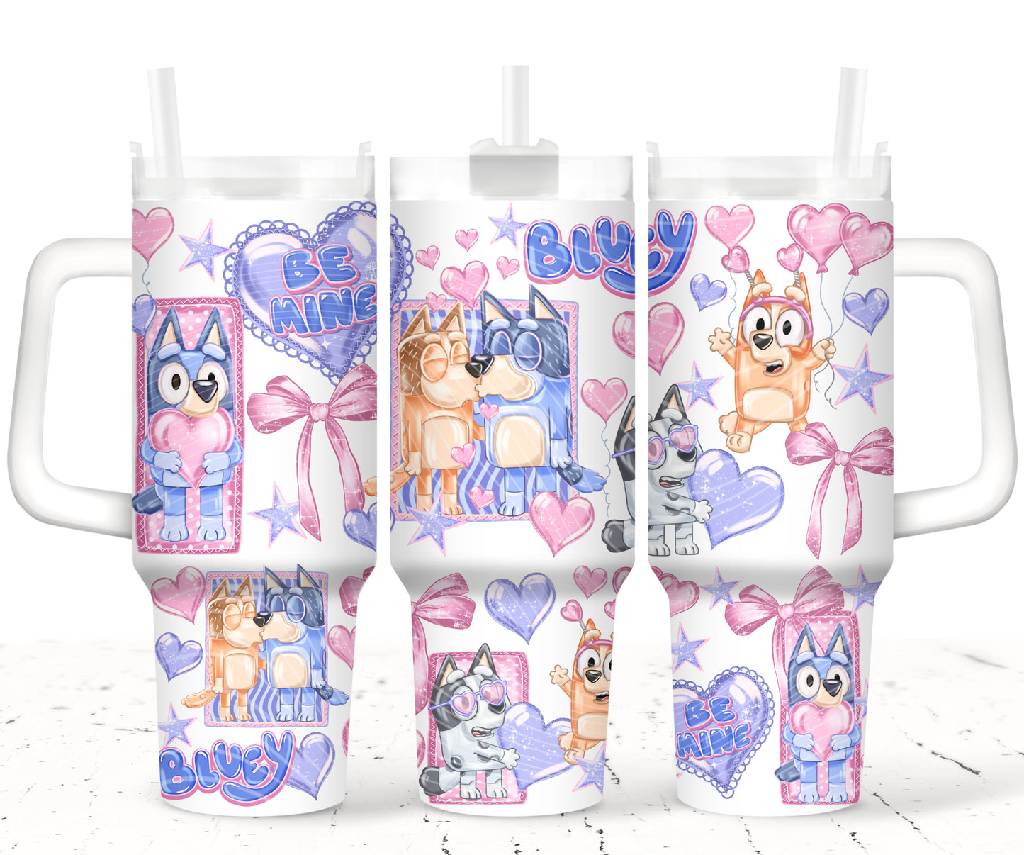 Be Mine Blue 40 oz Tumbler Prints