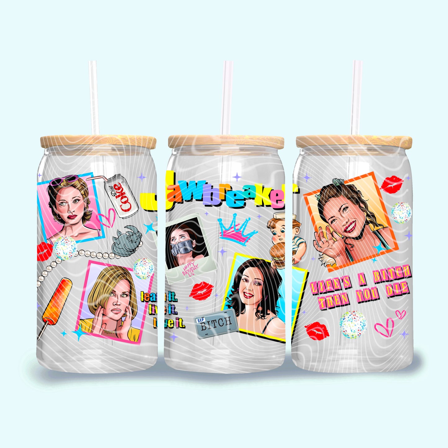 Jawbreaker 16 oz Glass Can Wraps