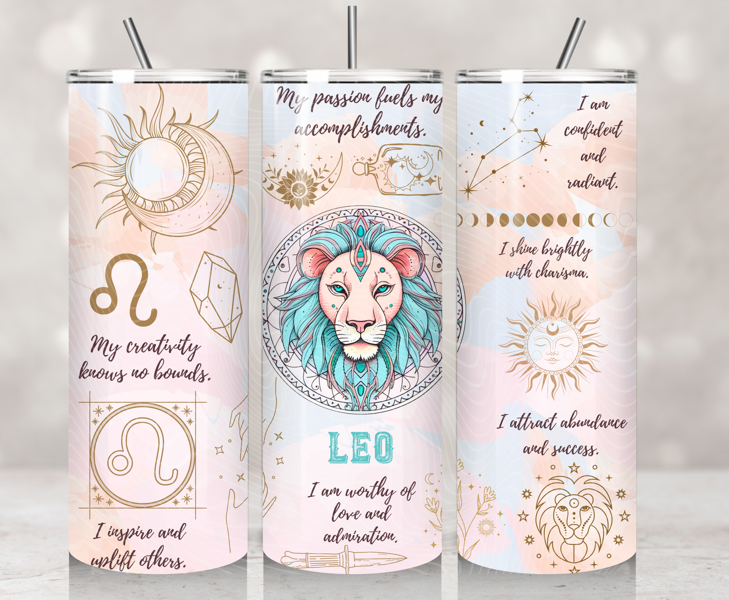 Zodiac Leo Pastel Watercolors