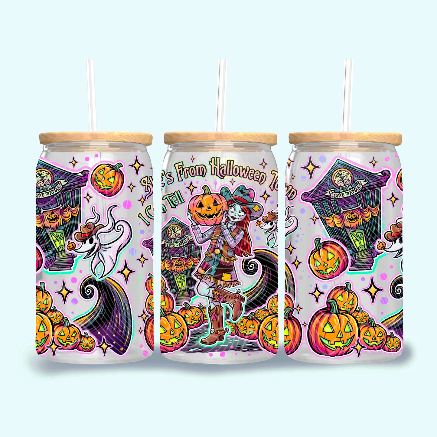 She’s From Halloween I Can Tell 16 oz Glass Wrap
