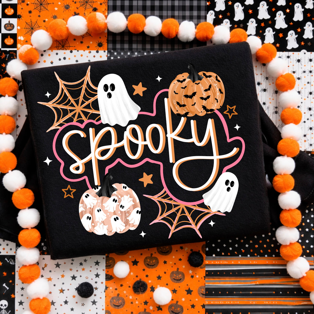 Spooky With Pumpkins DTF Print