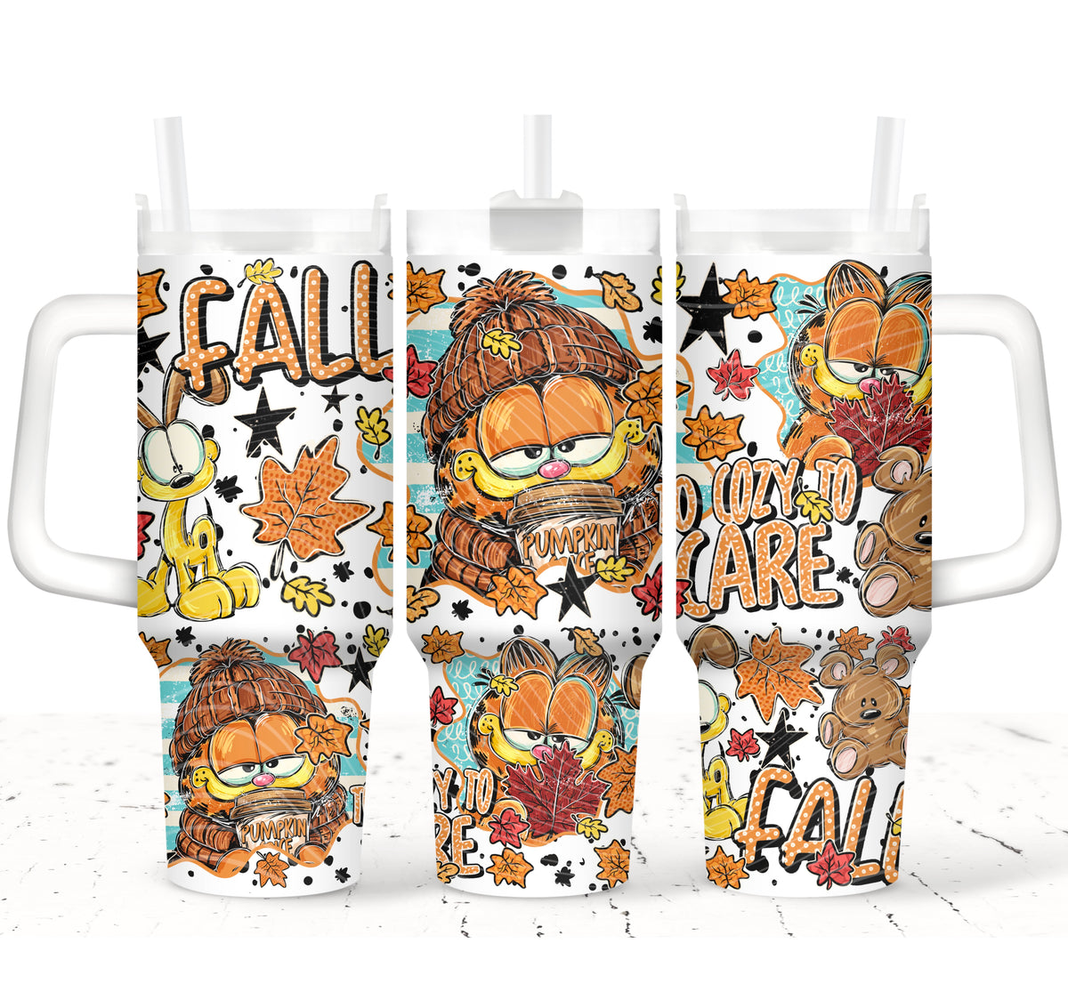 Fall Garfield 40 oz Tumbler Prints