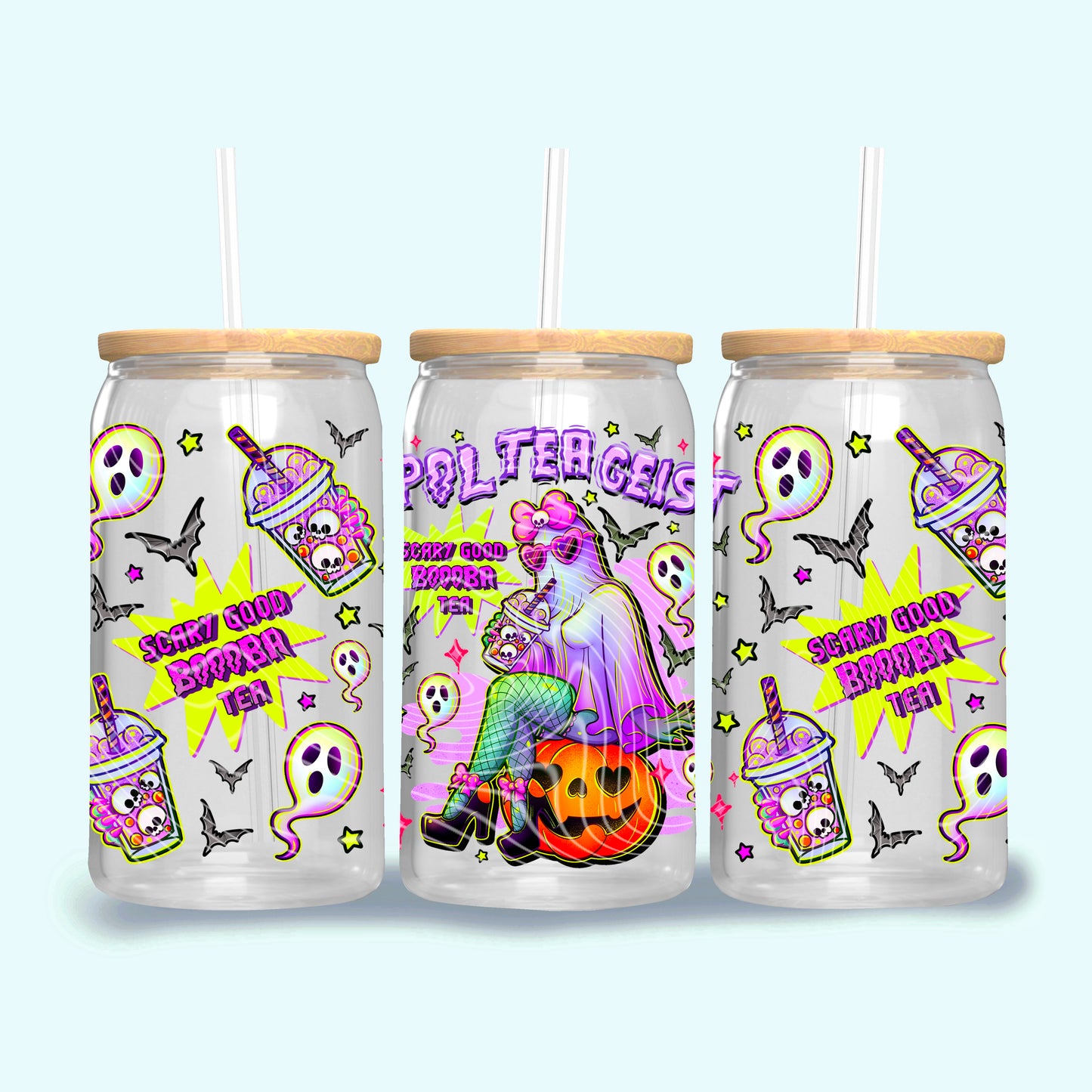 PolTeaGeist 16 oz Glass Can Wraps