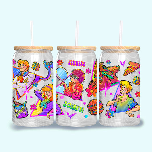 Scooby Triangles 16 oz Glass Can Wraps