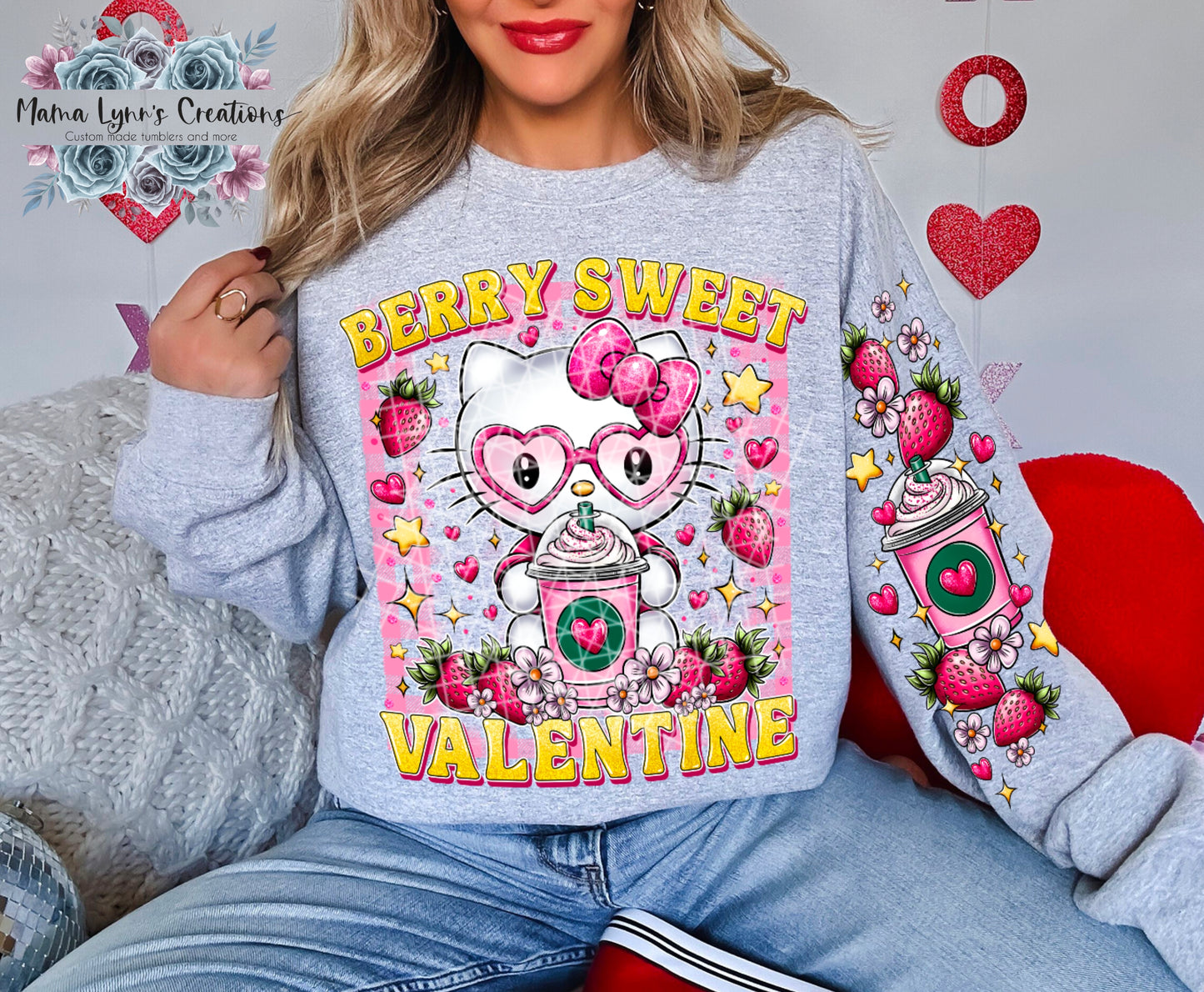 Berry Sweet Kitty Valentine DTF Print
