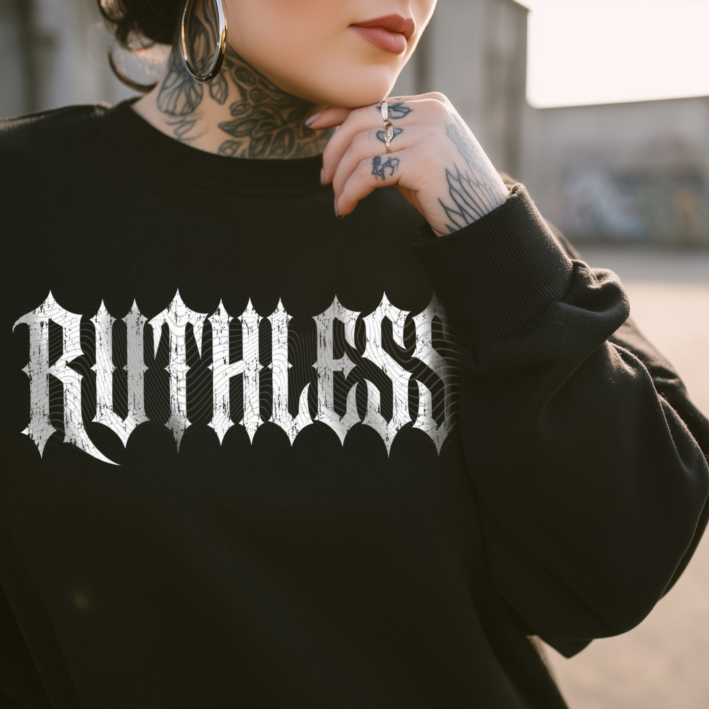 Ruthless (Halftone For Black Fabric Only) DTF Print