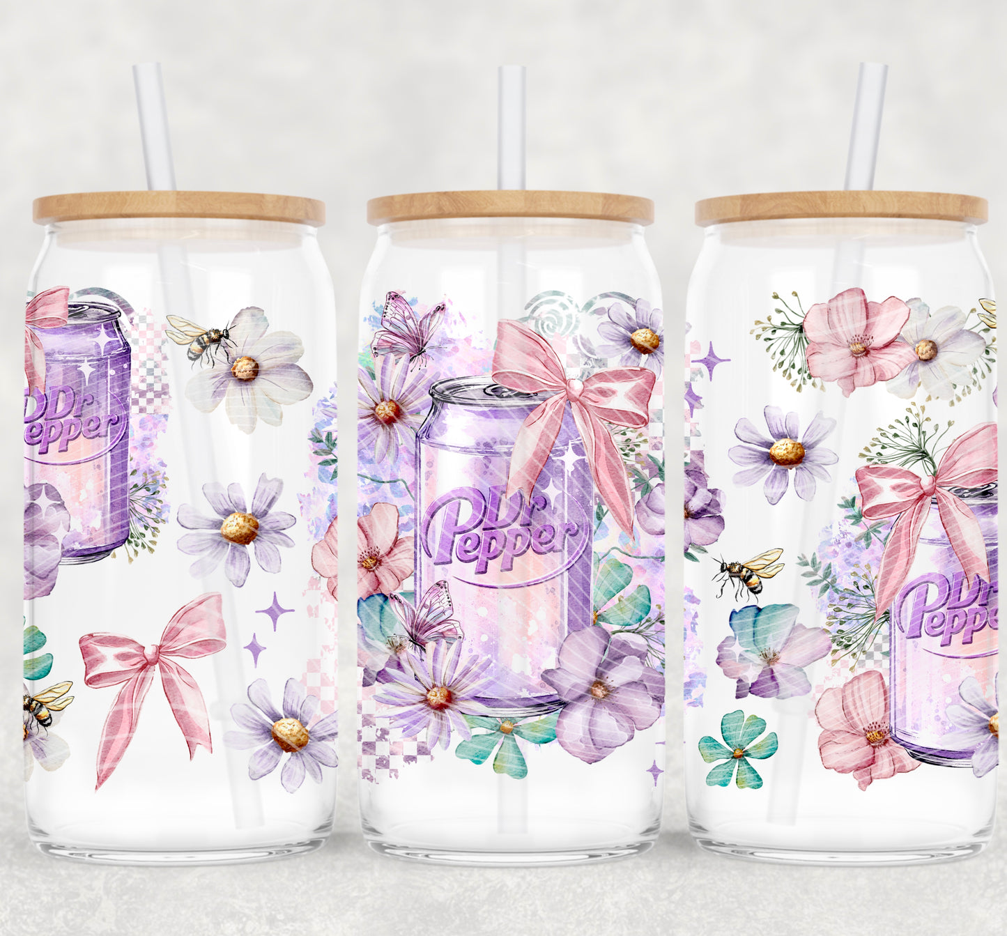 Watercolor DPepper 16 oz Glass Wraps