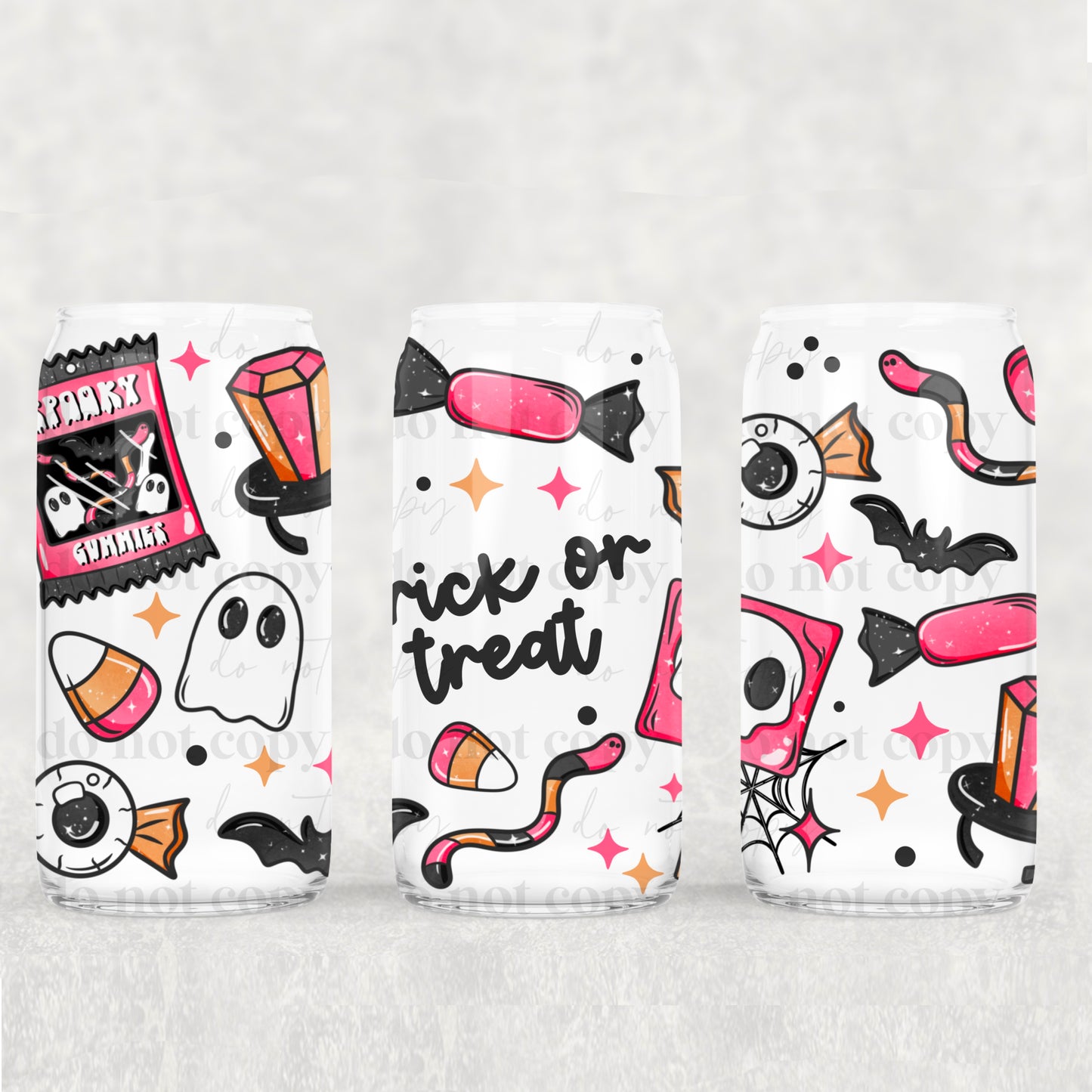Trick Or Treat 16 oz Glass Wraps