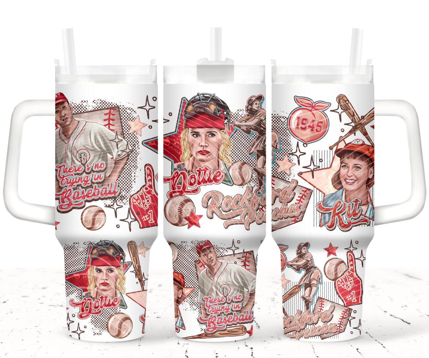 Baseball No Crying 40 oz Tumbler Prints