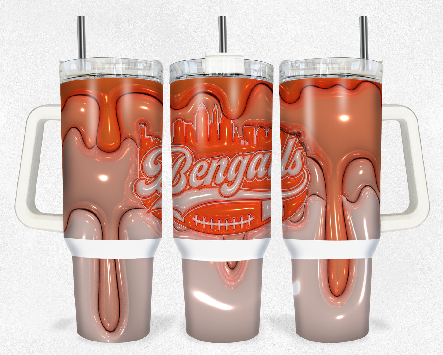 3D/ Inflated Football Bengals 40 oz Tumbler Prints