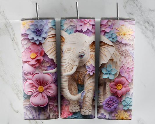 3D Floral Elephant Transfers