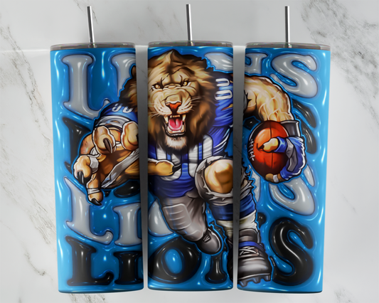 3D/ Inflated Detroit Lions Runner Stacked Football Sports