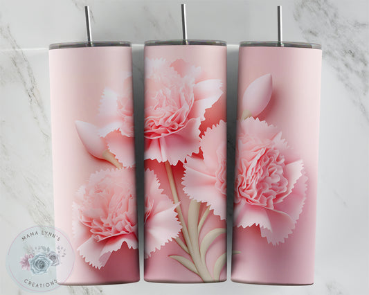 3d Pink Carnations Design Transfers