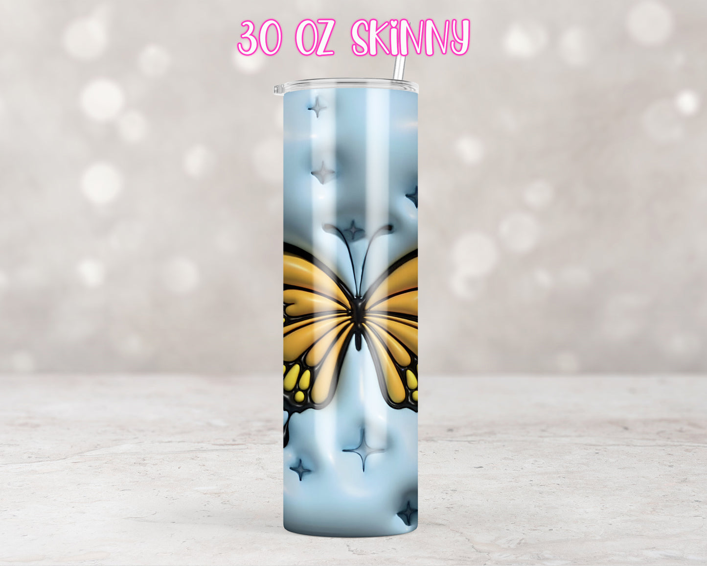 3D Inflated Blue Butterfly