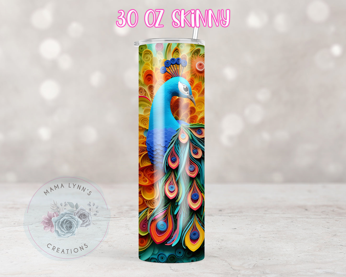 3d Rainbow Peacock Quill Design Transfers