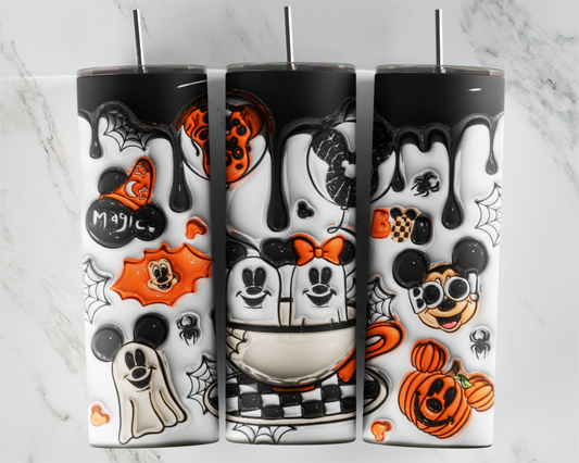 3D/ Inflated Black Orange GhostMouse Teacups