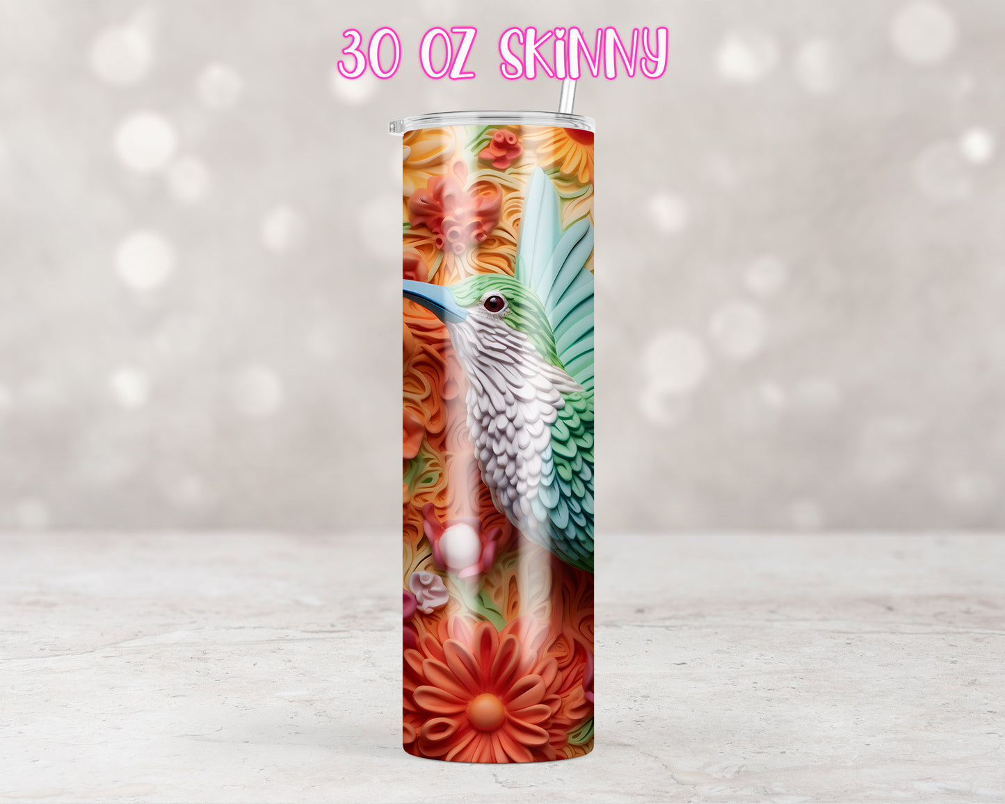 3D Bright Hummingbird Design Transfers