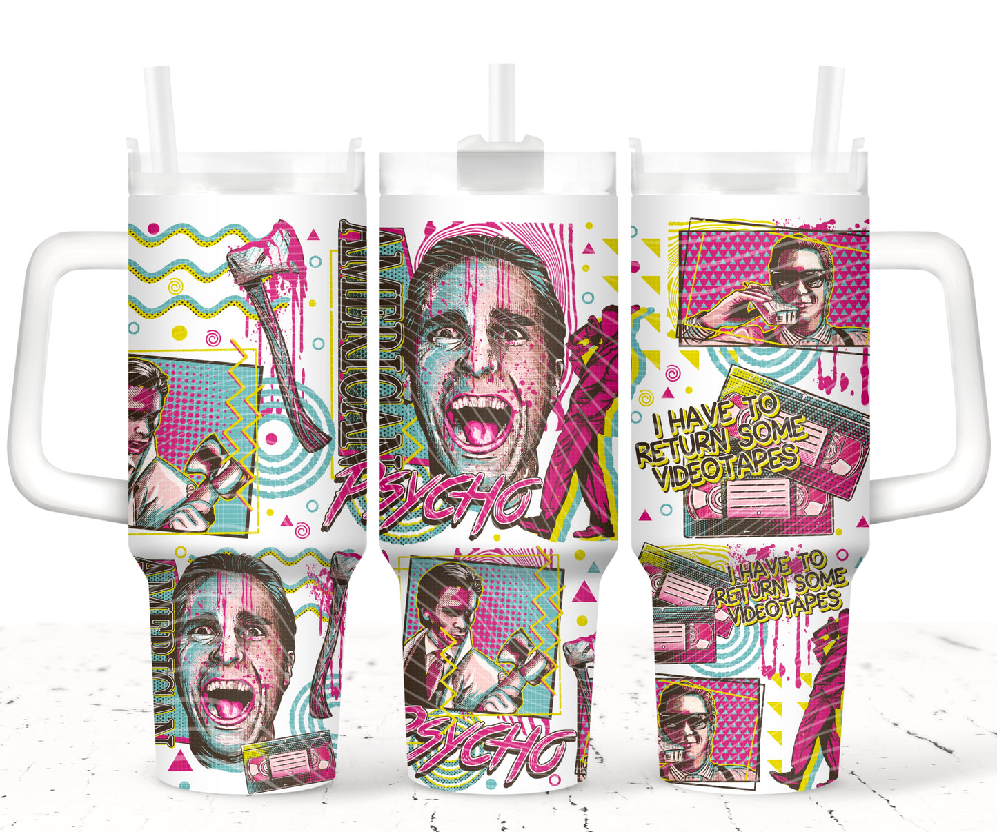 American Psycho 40 oz Tumbler Prints