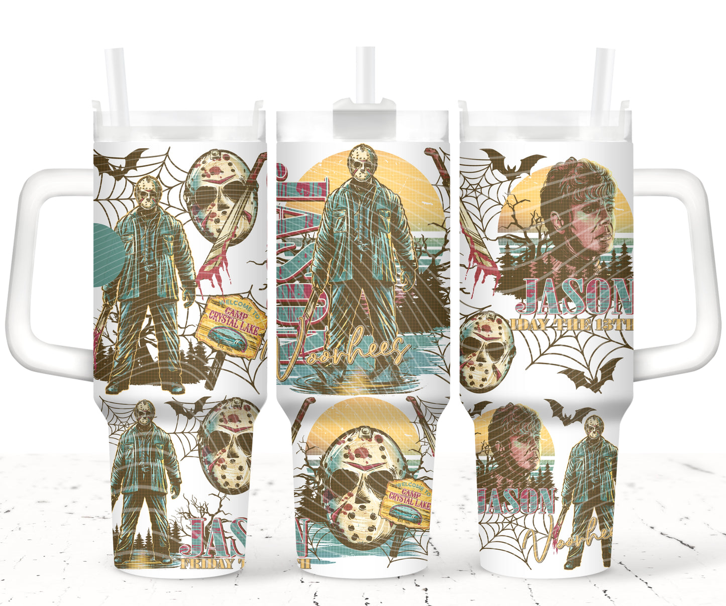 Horror Vintage Jason 40 oz Tumbler Prints
