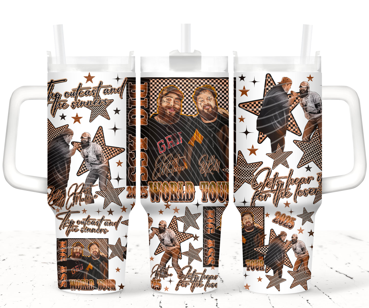 Big Ass World Tour Post Jelly 40 oz Tumbler Prints