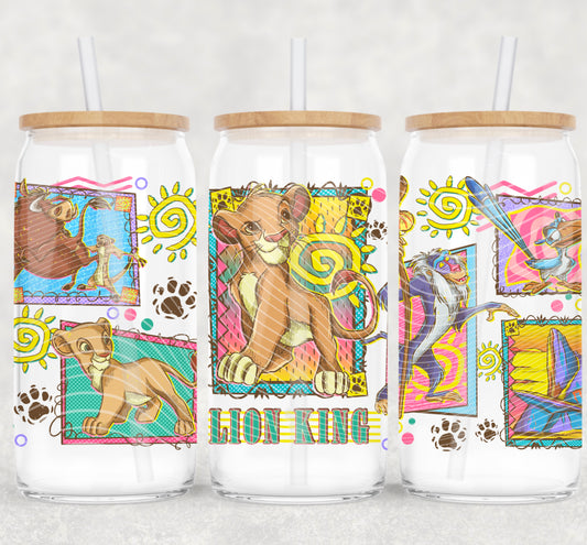 Lion King 16 oz Glass Can Wraps
