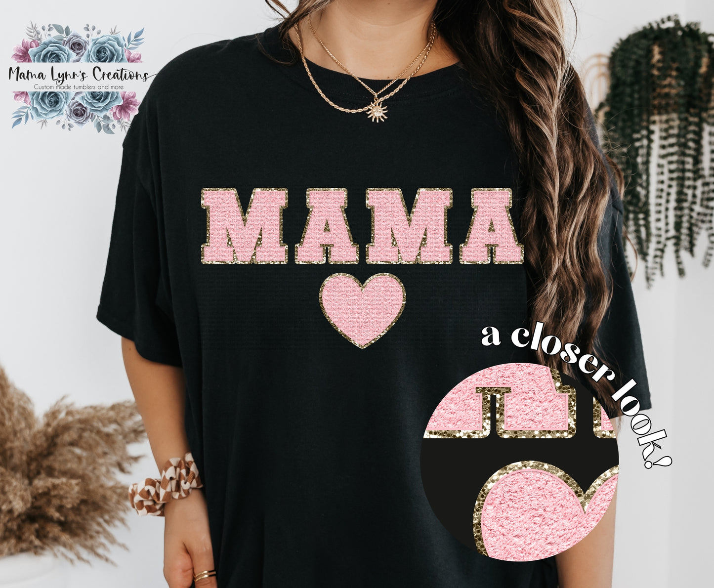 Mama Faux Chenille Patch DTF Print