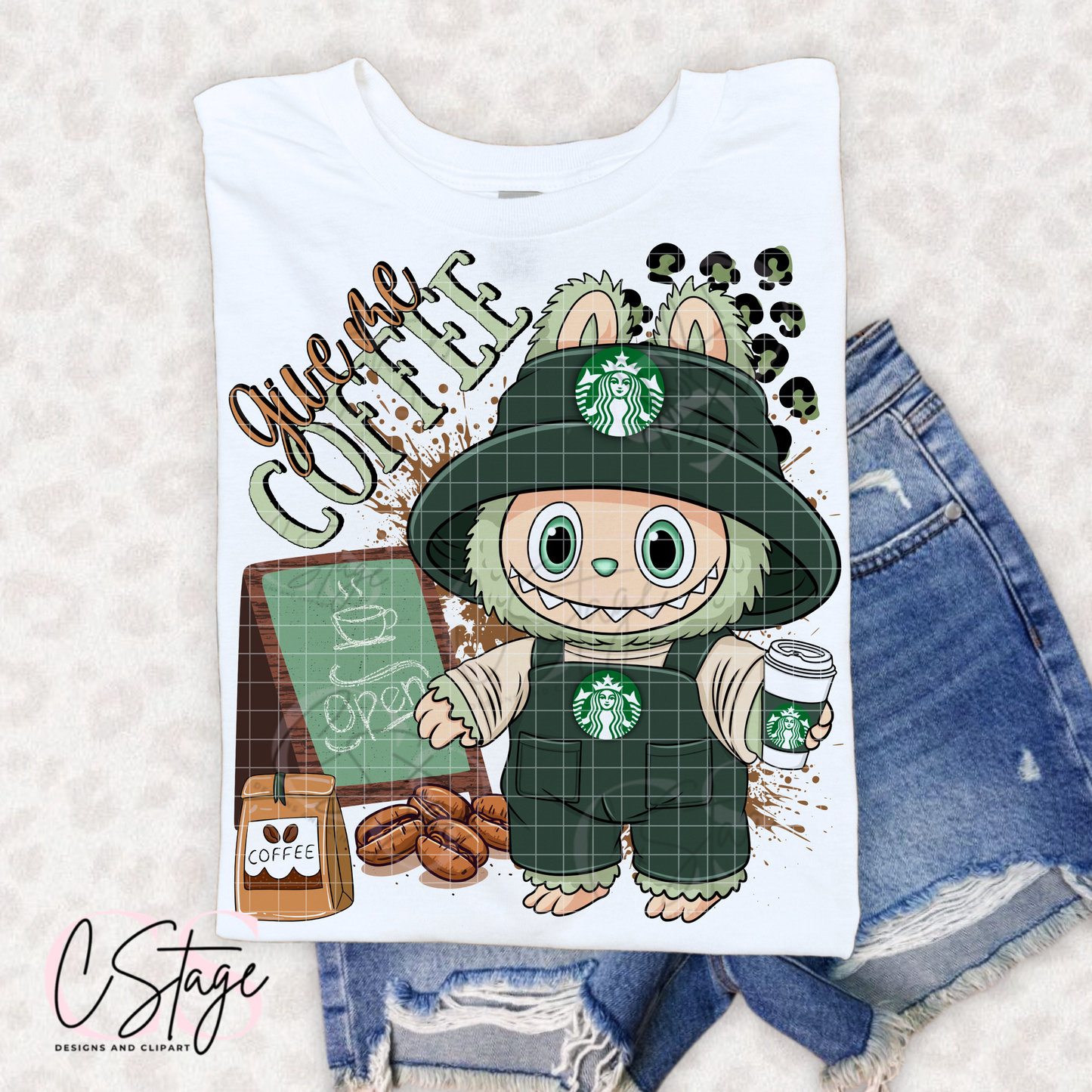 Give Me Coffee/Sbux Labubu DTF Prints