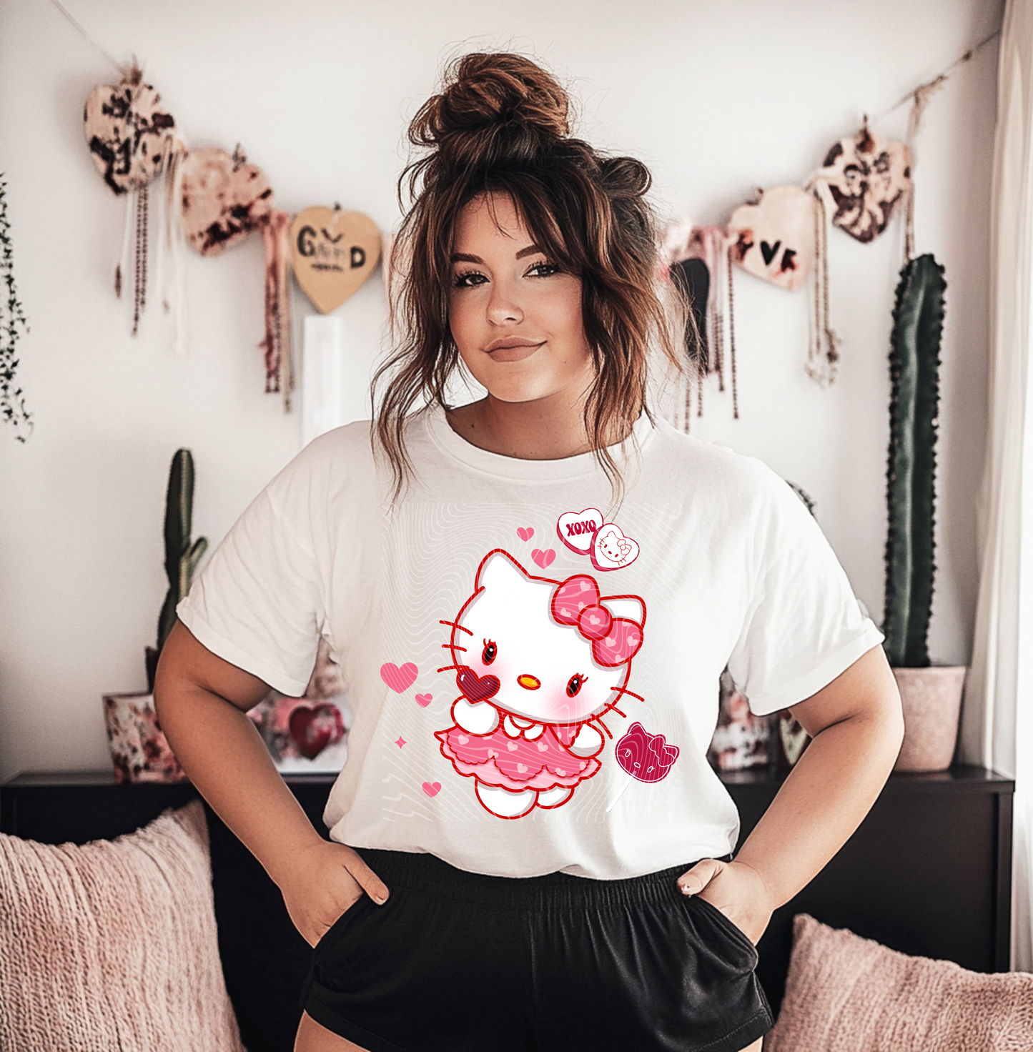 XOXO Pink HKitty DTF Print