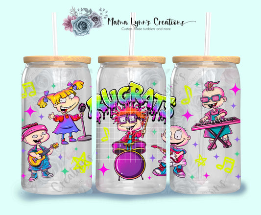 90's Rugrats 16 oz Glass Can Wrap