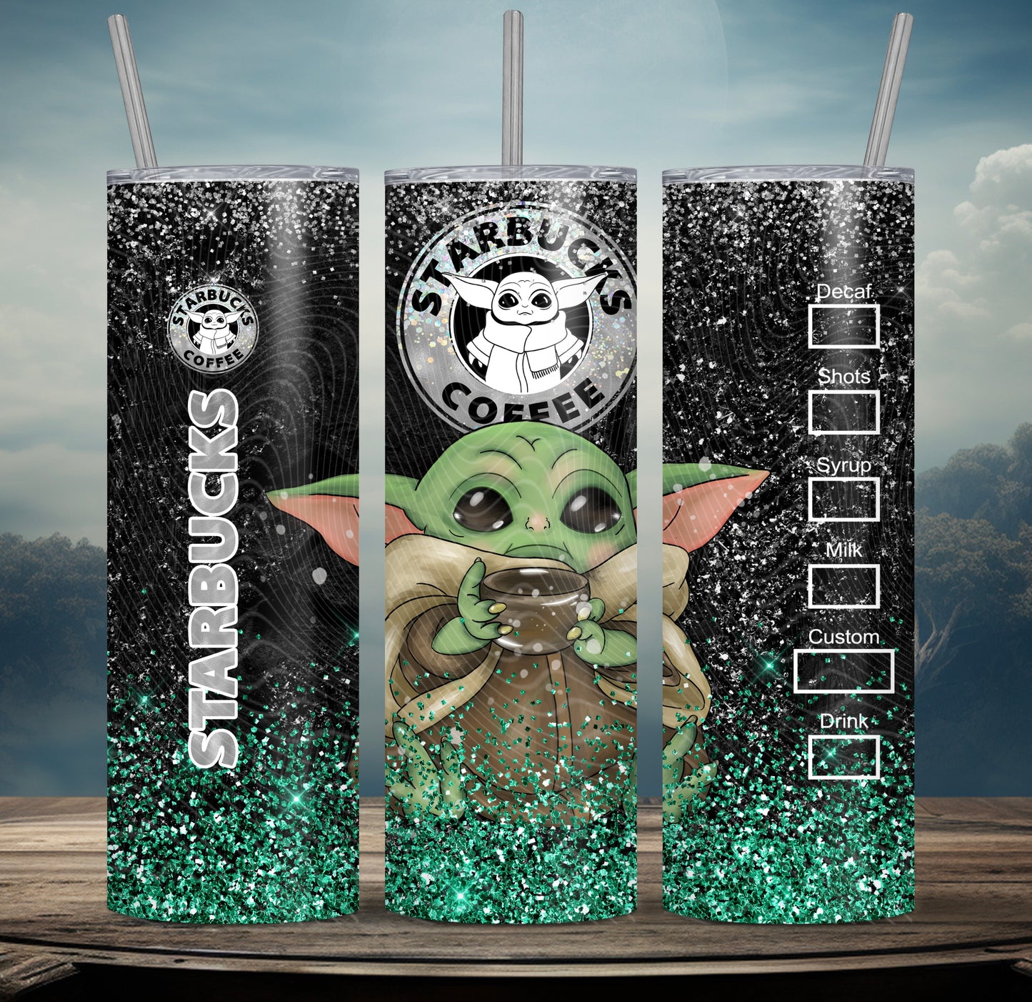 Baby Green Alien Glitter Coffee