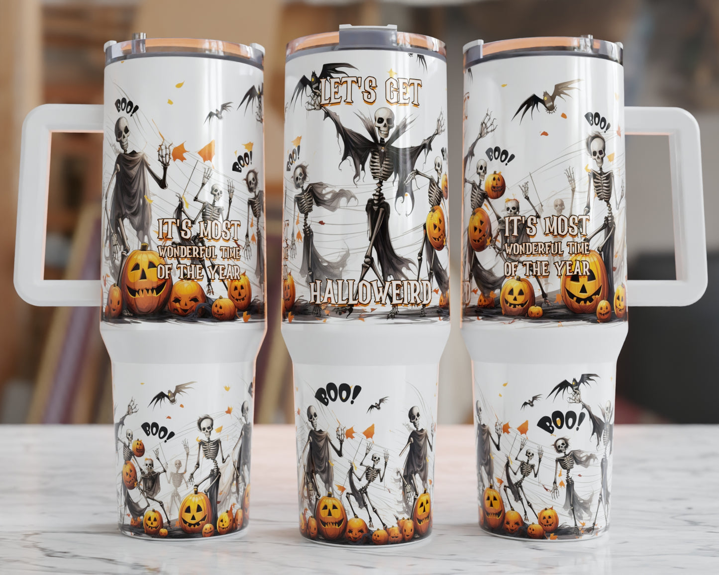 Lets Get Halloweird Halloween 40 oz Tumbler Prints