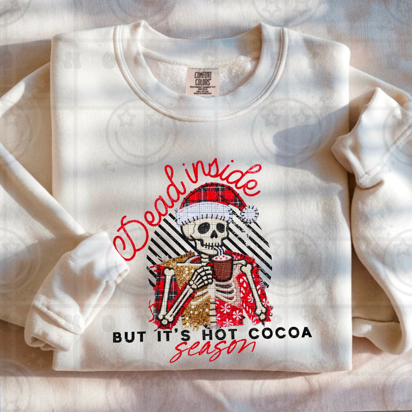 Dead Inside But It’s Hot Cocoa Season Faux Embroidery DTF Print