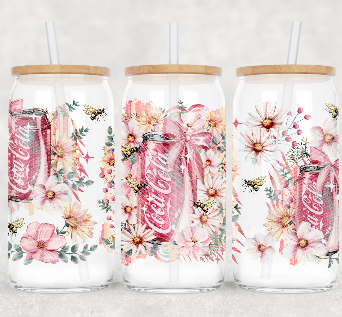 Watercolor Cola 16 oz Glass Wraps