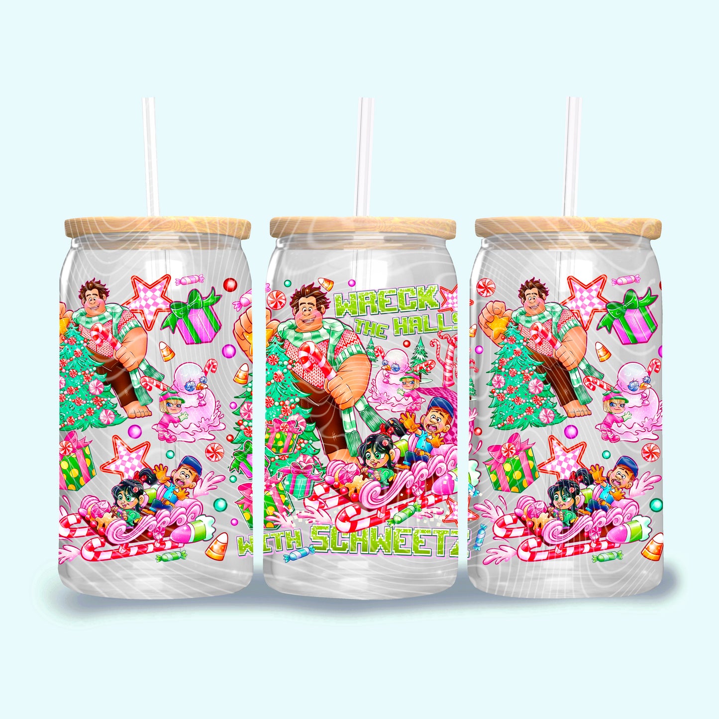 Wreck The Halls With Schweetz 16 oz Glass Wraps