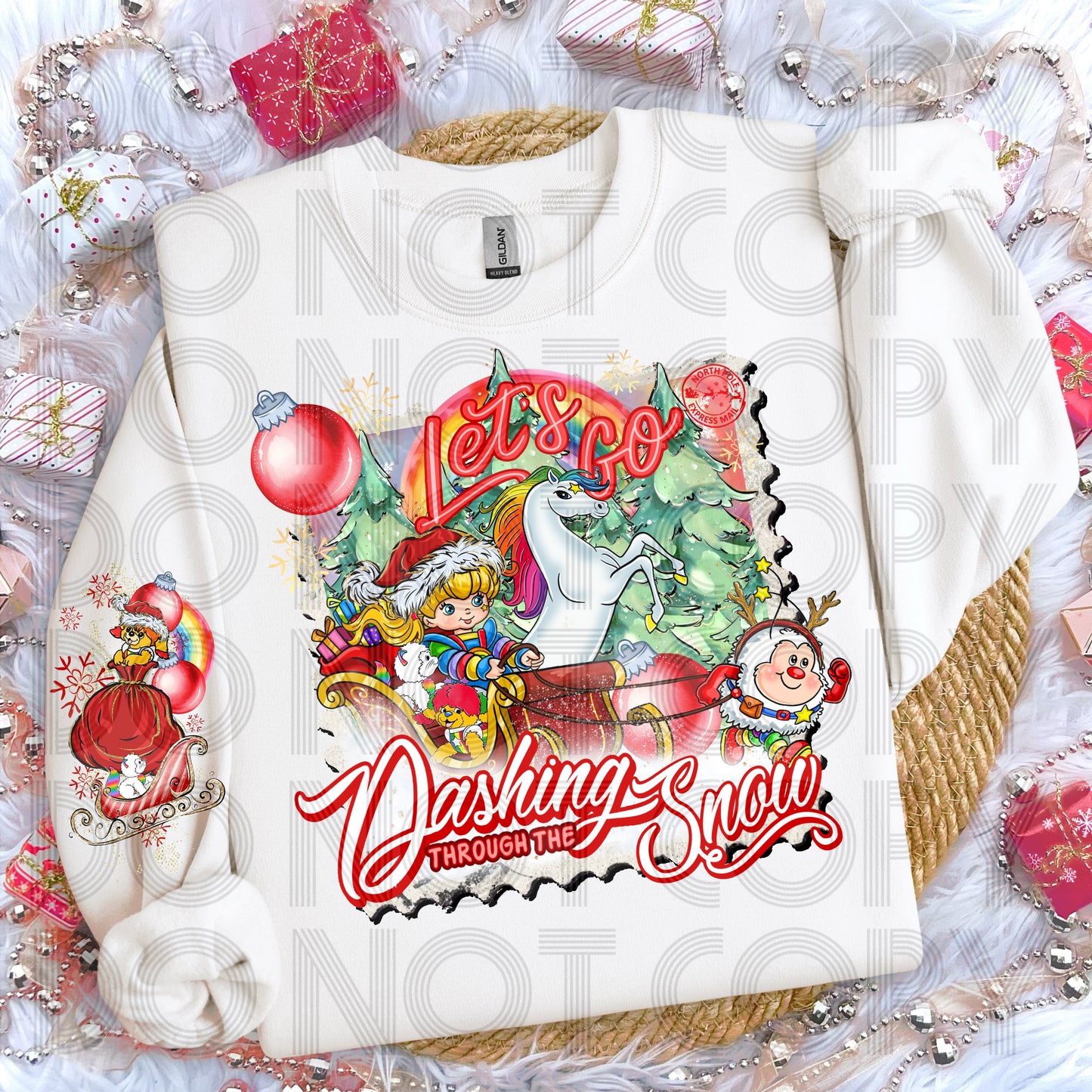 Dashing Through The Snow (Rainbow Girl) DTF Print