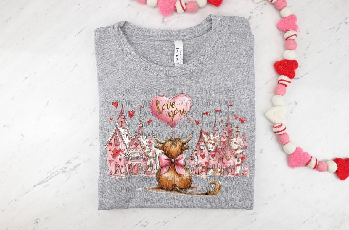 Love You Valentine Highland DTF Prints