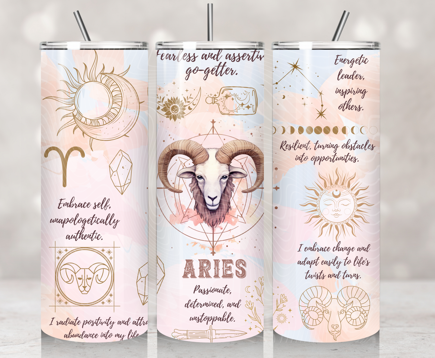 Zodiac Aries Pastel Watercolors