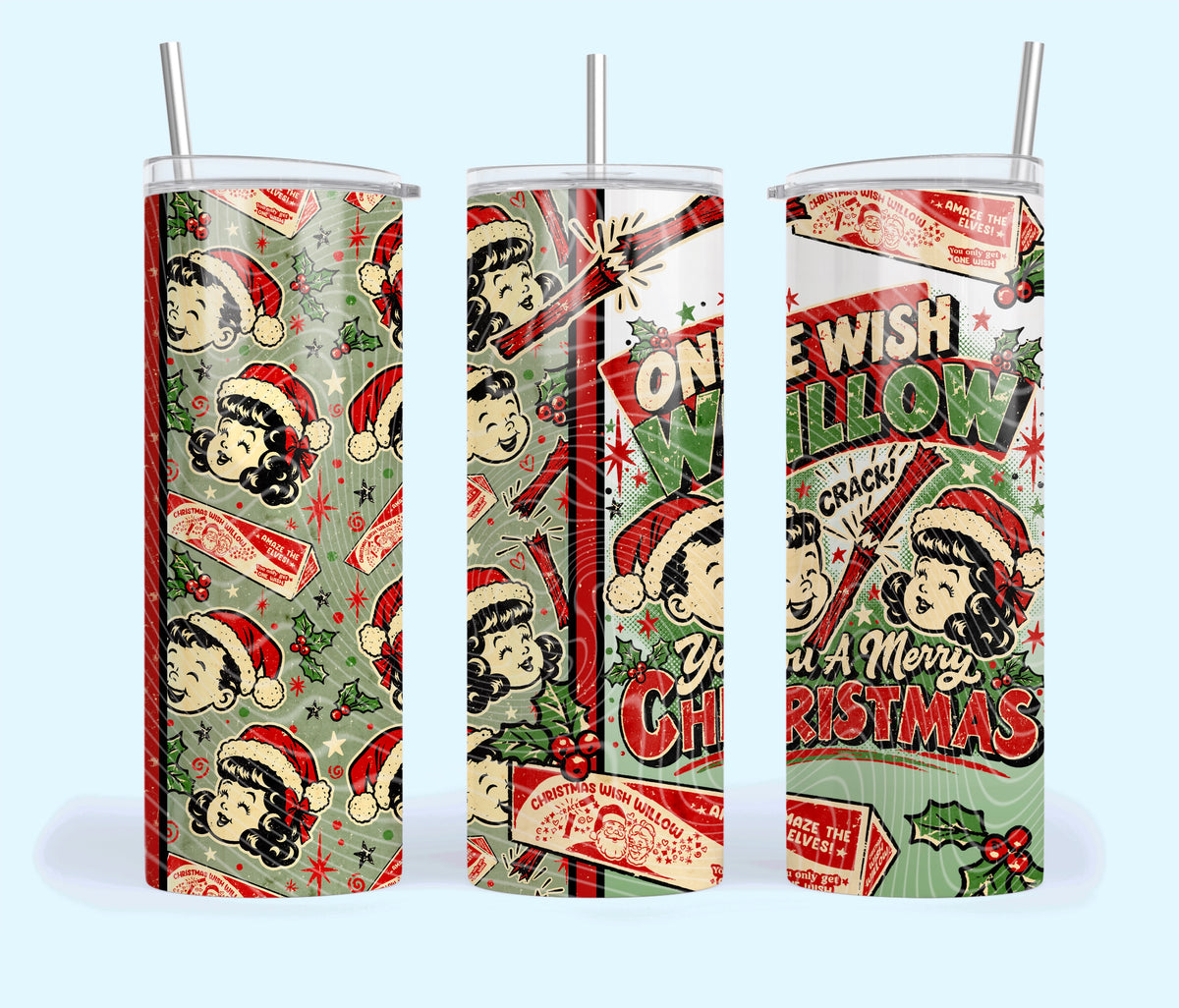 One Wish Willow You A Merry Christmas Tumbler Wrap