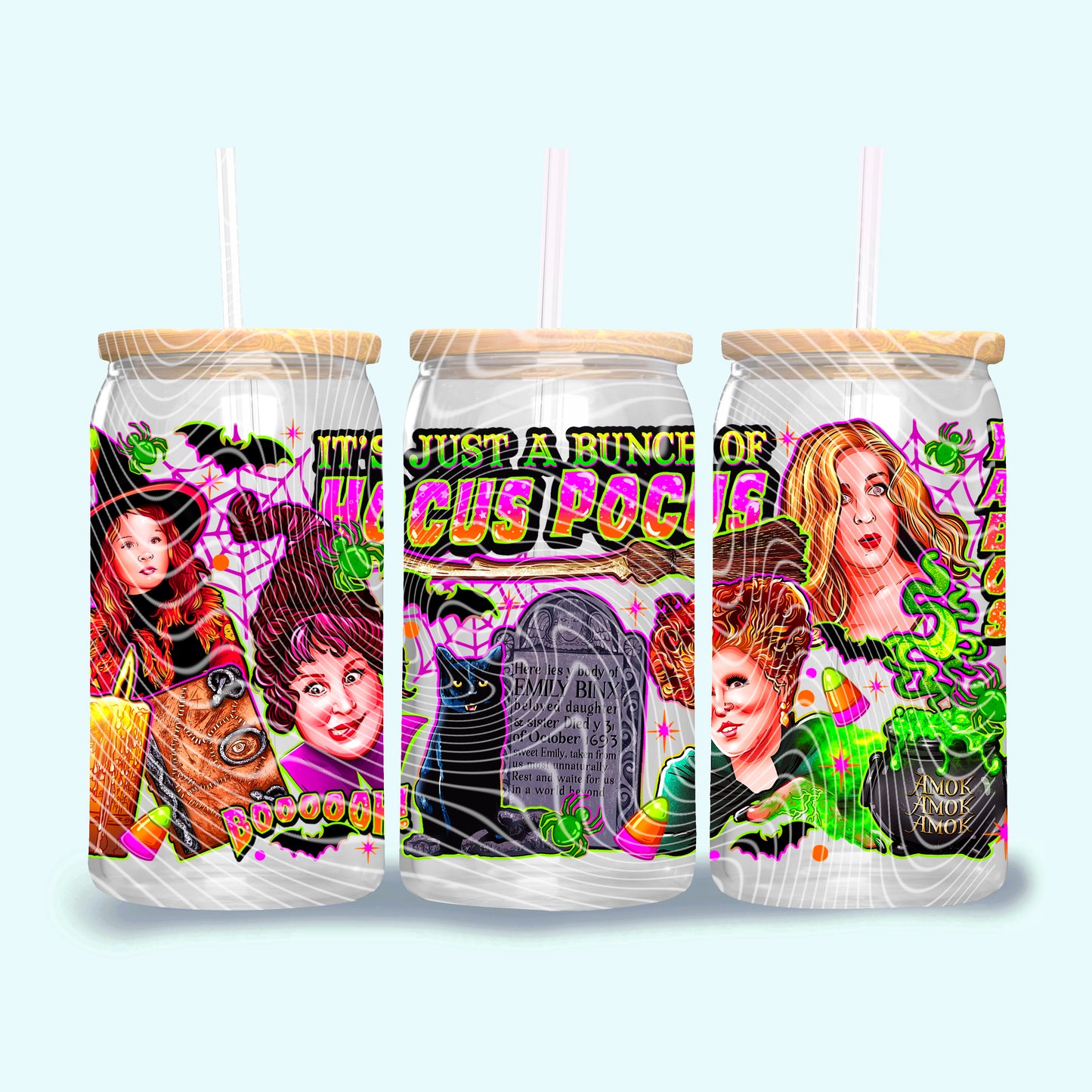 Witchy Sisters 16 oz Glass Wraps