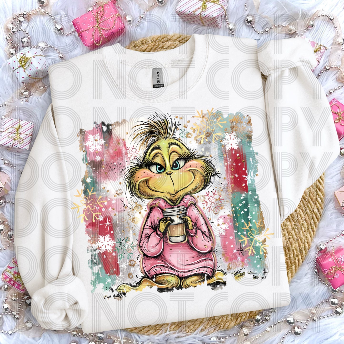 Grinch Morning Coffee DTF Print