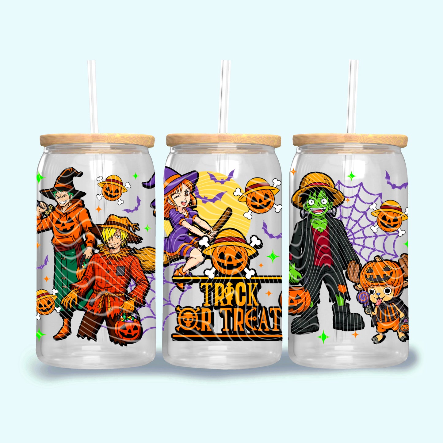Trick Or Treat One Piece 16 oz Glass Wraps