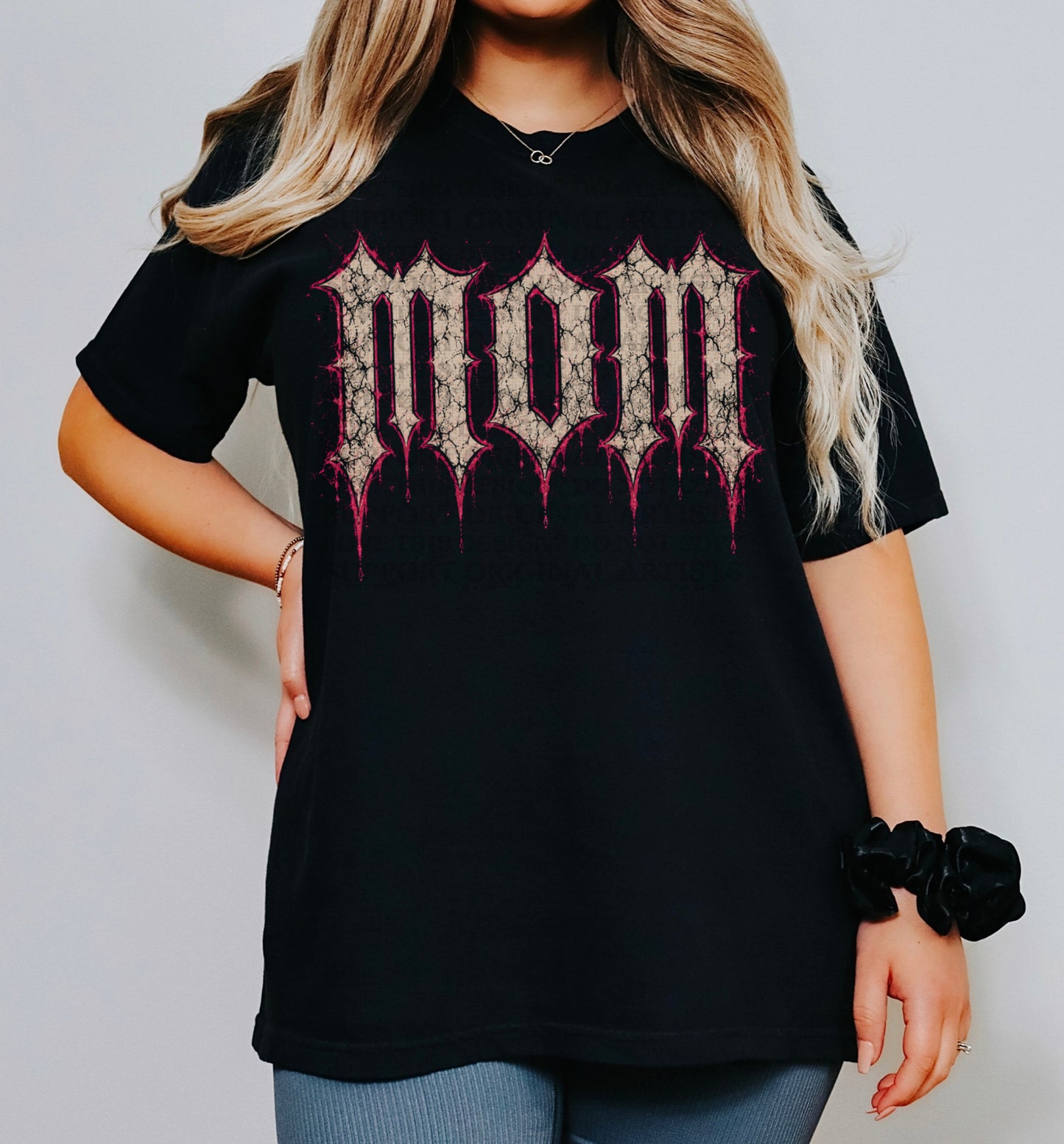 Mom (Halftone for Black Fabric Only) DTF Print